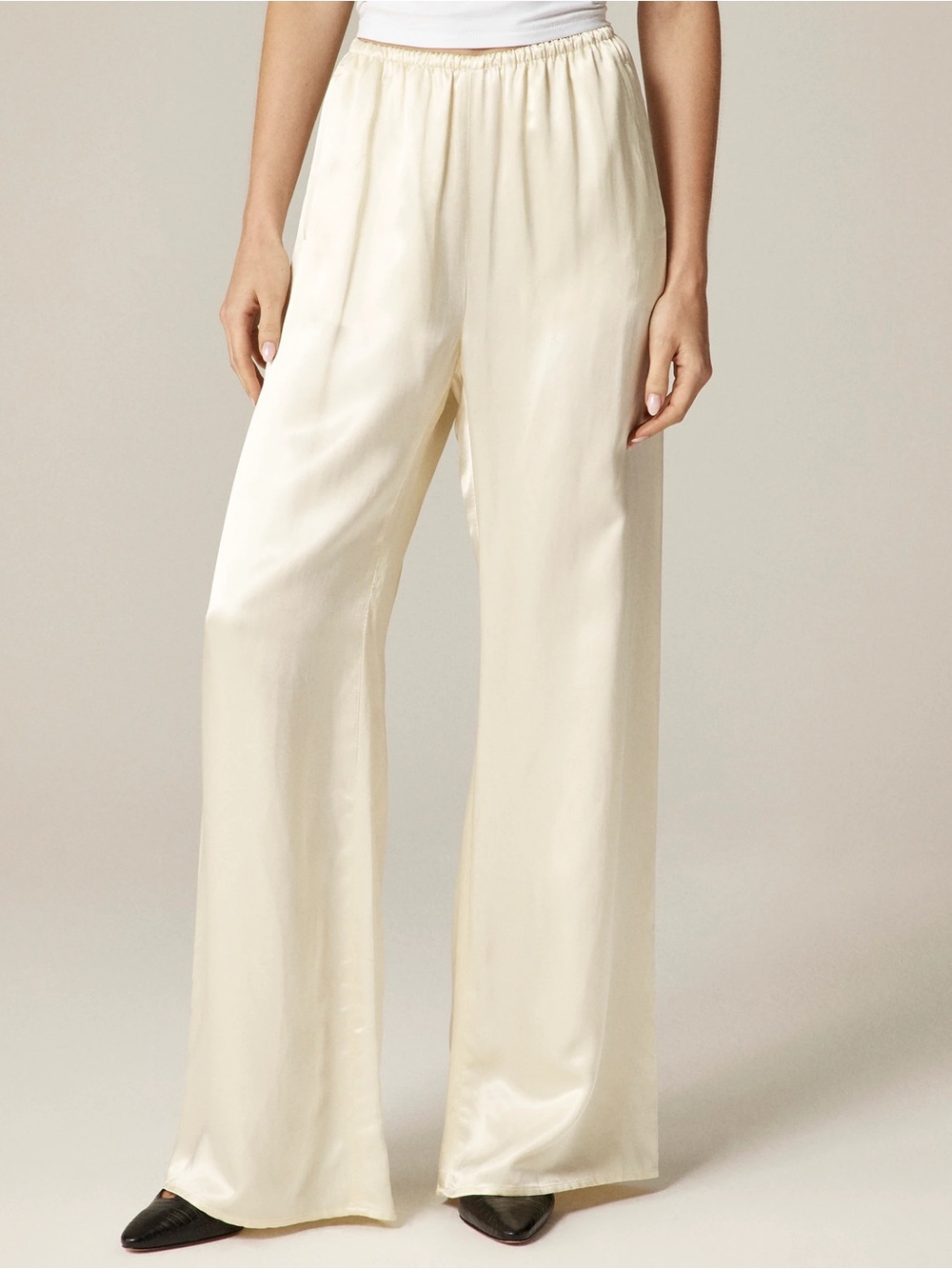 NWT J. Crew Cream Satin Cosmo Pants in Ivory Medium M